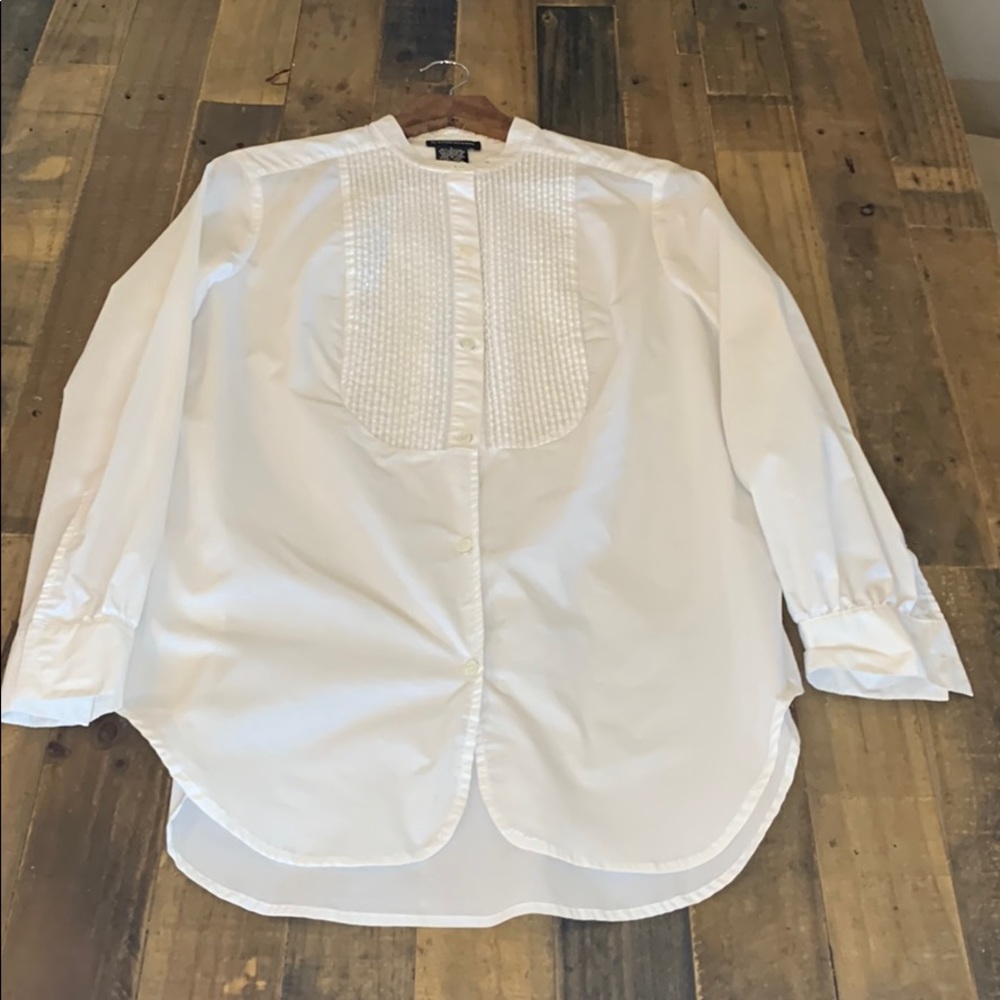 Sutton Studio White Button Up Blouse, Small - image 1